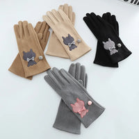 Women Cute Cat Soft Gloves