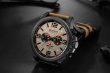 CURREN Waterproof Sport Chronograph Quartz Genuine Leather Men's Watch - Watches - Proshot Bazaar