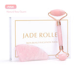 Natural Rose Quartz & Jade Facial Massage Roller Beauty Care Set - Health & Beauty - Proshot Bazaar