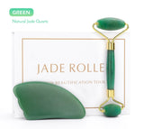 Natural Rose Quartz & Jade Facial Massage Roller Beauty Care Set - Health & Beauty - Proshot Bazaar