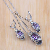 925 Sterling Silver Purple Jewelry Set - Necklaces - Proshot Bazaar