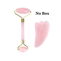 Natural Rose Quartz & Jade Facial Massage Roller Beauty Care Set - Health & Beauty - Proshot Bazaar