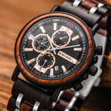 BOBO BIRD Wooden Luxury Chronograph Quartz Men Watch - Proshot Bazaar